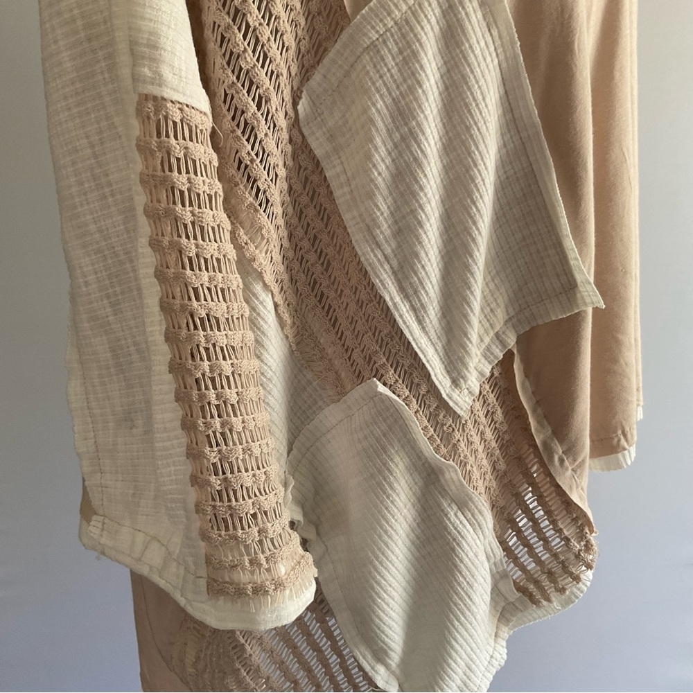 POL Boho Oversized Patchwork Top Flowy Crochet V-… - image 8